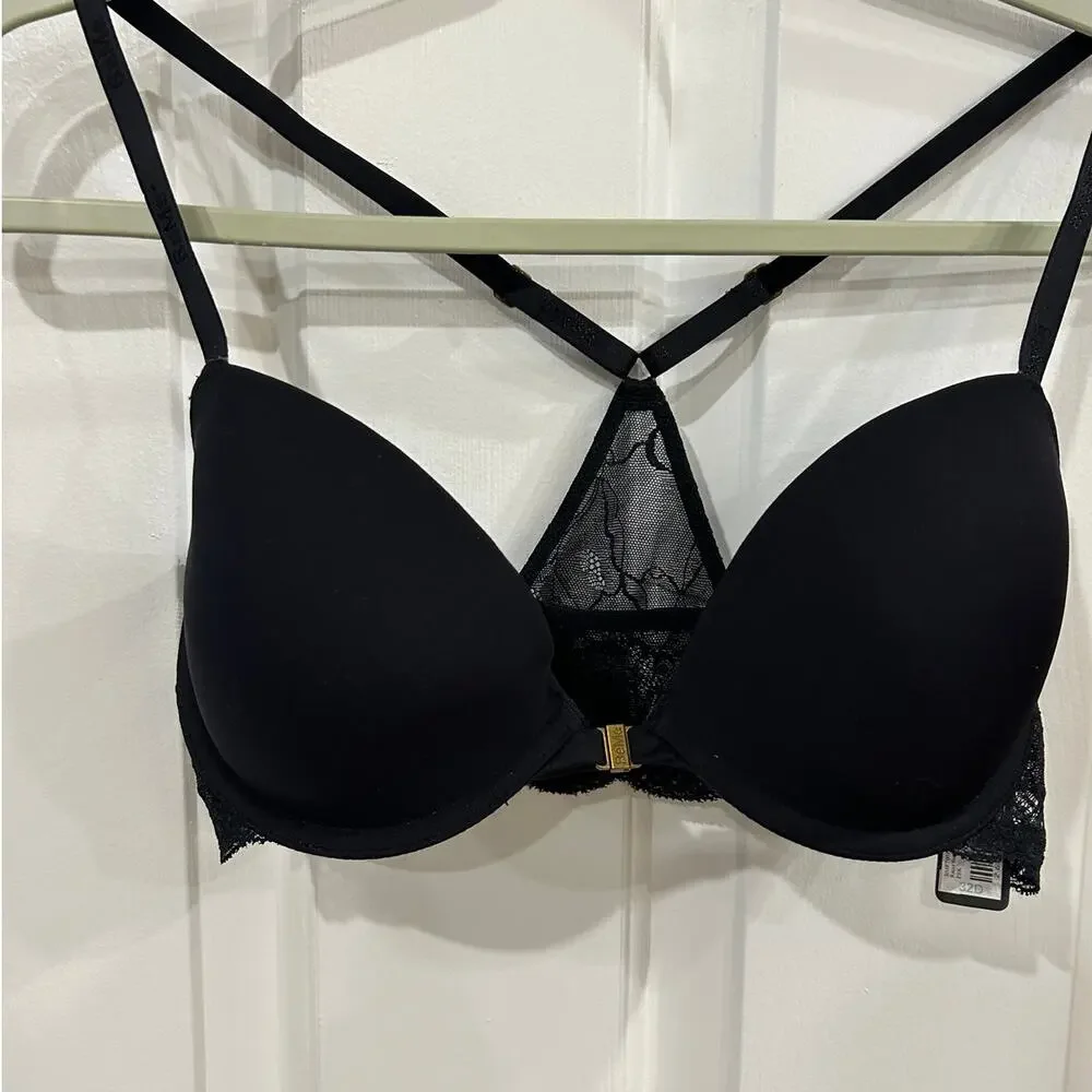 Be Me front closure bra 32D cross back adjustable straps new